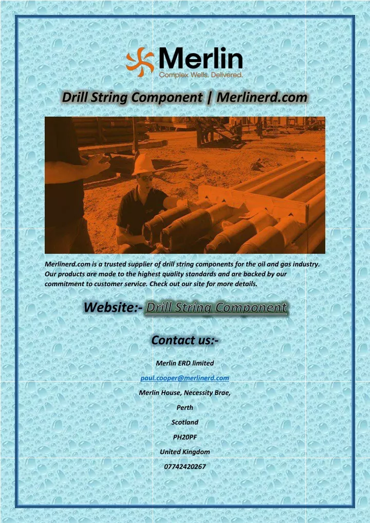drill string component merlinerd com