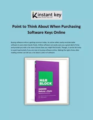 point to think about when purchasing software