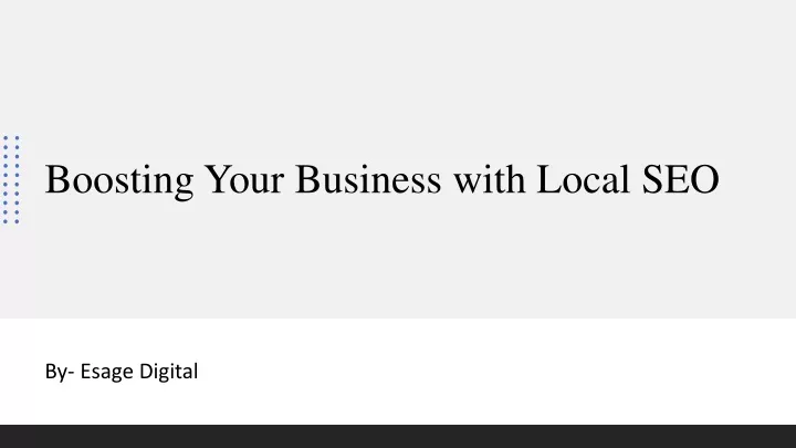 boosting your business with local seo