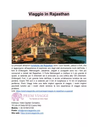 viaggio in rajasthan