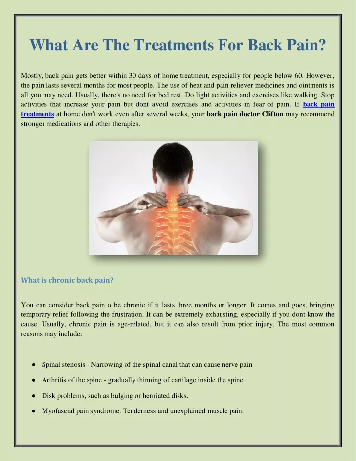 what are the treatments for back pain