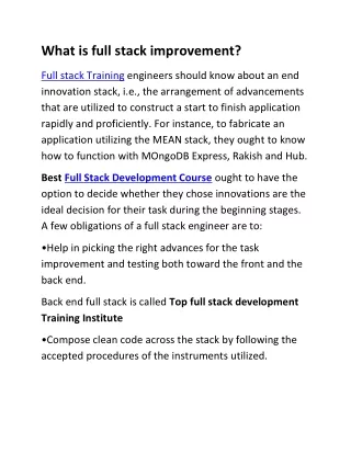 full stack developement
