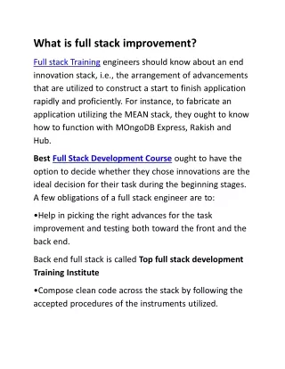 full stack developement