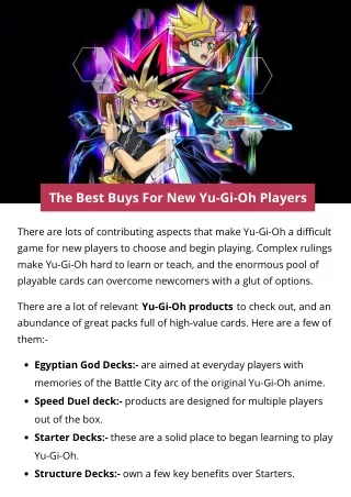 the best buys for new yu gi oh players