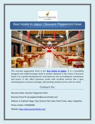 Best Hotels In Jaipur