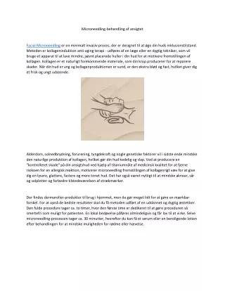 microneedling behandling af ansigtet