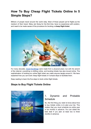 What Are The 5 Easy Steps To Buy Cheap Flights Online?