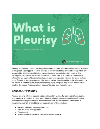 What is Pleurisy_ Causes, Symptoms, Diagnosis - Dr. Virendra Singh