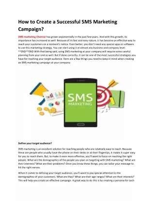 How to Create a Successful SMS Marketing Campaign
