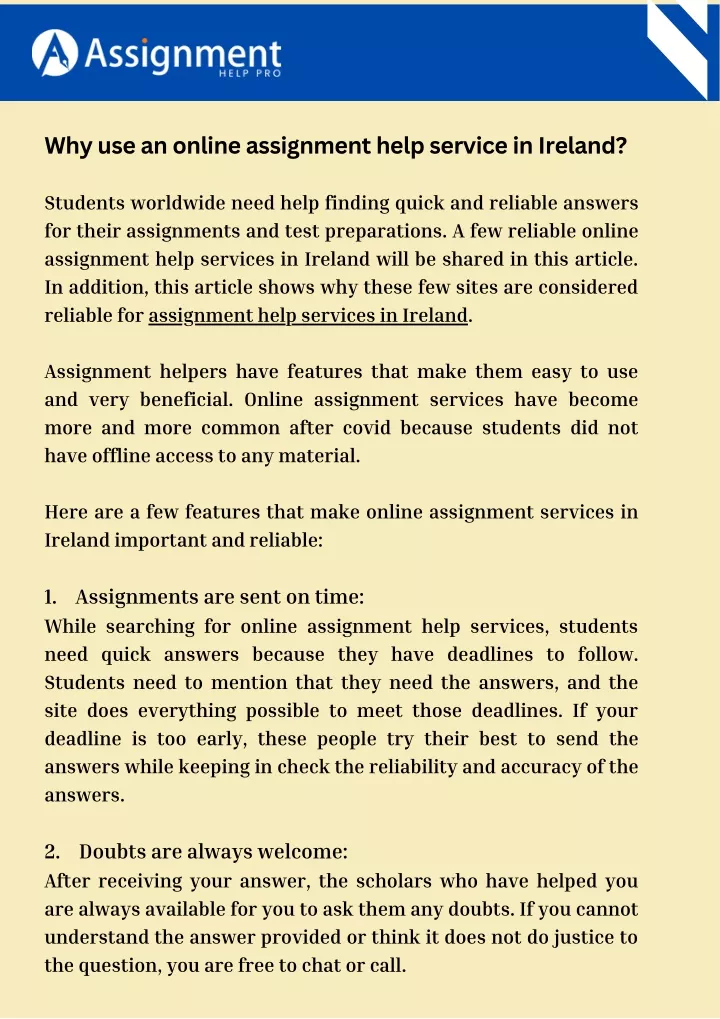 why use an online assignment help service