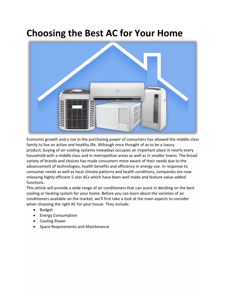 choosing the best ac for your home