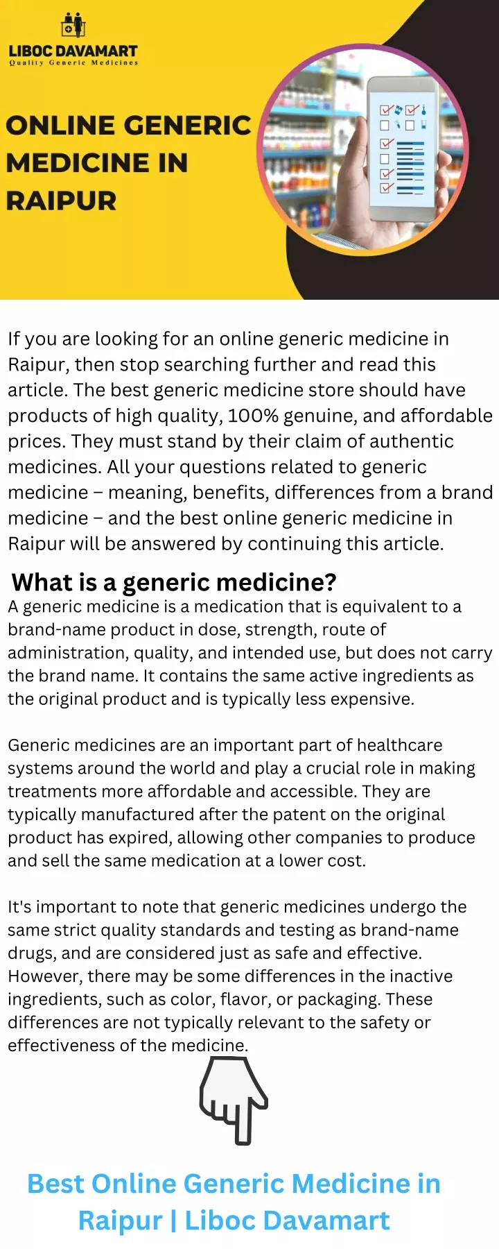 if you are looking for an online generic medicine