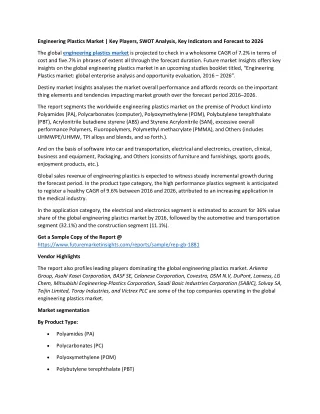 engineering plastics market key players swot