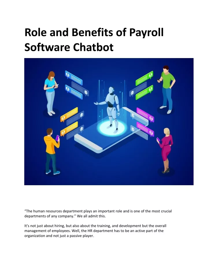 role and benefits of payroll software chatbot