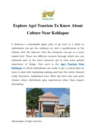 Agri Tourism Near Kolhapur Call-9619075908