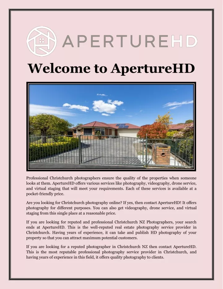 welcome to aperturehd