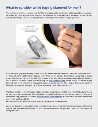 what to consider while buying diamond