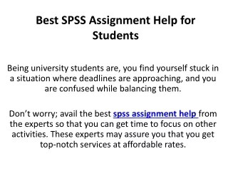 Best SPSS Assignment Help for Students