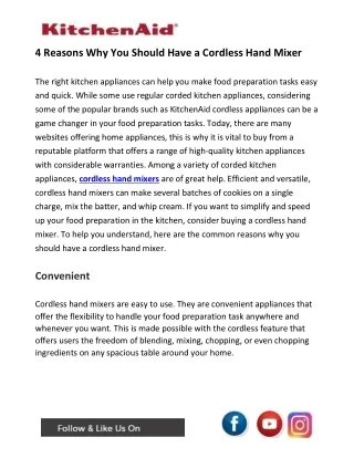 4 reasons why you should have a cordless hand