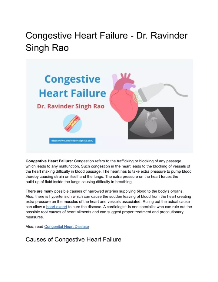 congestive heart failure dr ravinder singh rao
