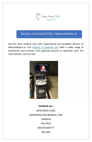 Doctors in Limerick City | Newroadclinic.ie
