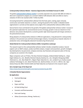 carboxymethyl cellulose market business