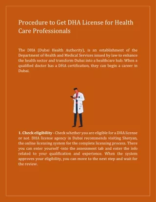Procedure to Get DHA License for Health Care-Professionals