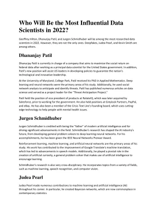 who will be the most influential data scientists