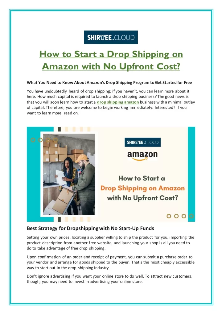 how to start a drop shipping on amazon with