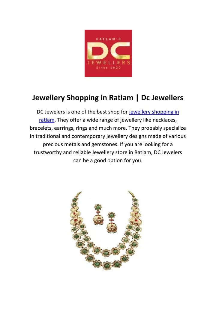 jewellery shopping in ratlam dc jewellers