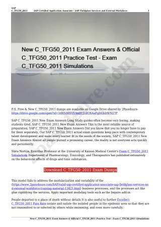 New C_TFG50_2011 Exam Answers & Official C_TFG50_2011 Practice Test - Exam C_TFG50_2011 Simulations