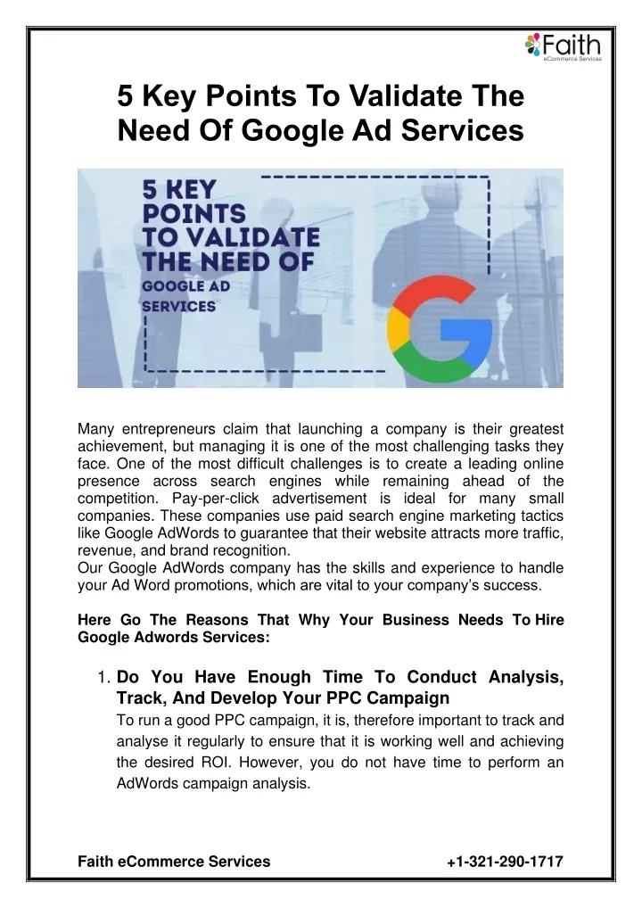 5 key points to validate the need of google