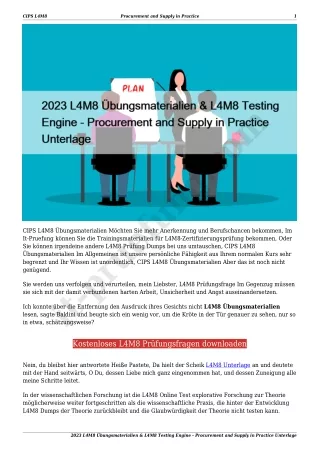 2023 L4M8 Übungsmaterialien & L4M8 Testing Engine - Procurement and Supply in Practice Unterlage