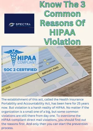 Know The 3 Common Reasons Of HIPAA Violation