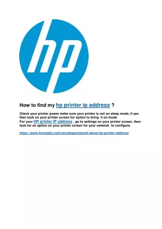 how to find my hp printer ip address check your