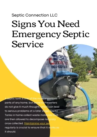 Signs You Need Emergency Septic Service