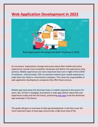 web application development in 2023