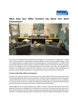 what does your office furniture say about your