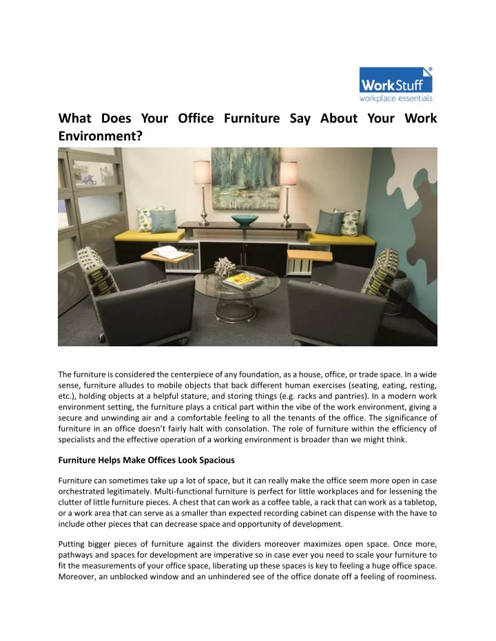 what does your office furniture say about your