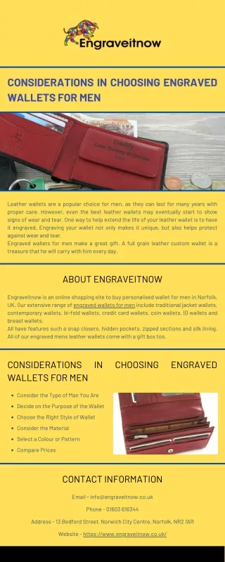 considerations in choosing engraved wallets