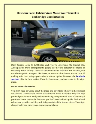 how can local cab services make your travel