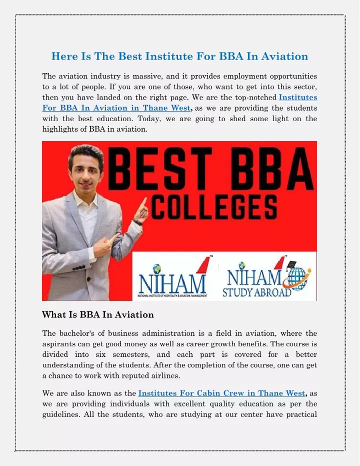 here is the best institute for bba in aviation
