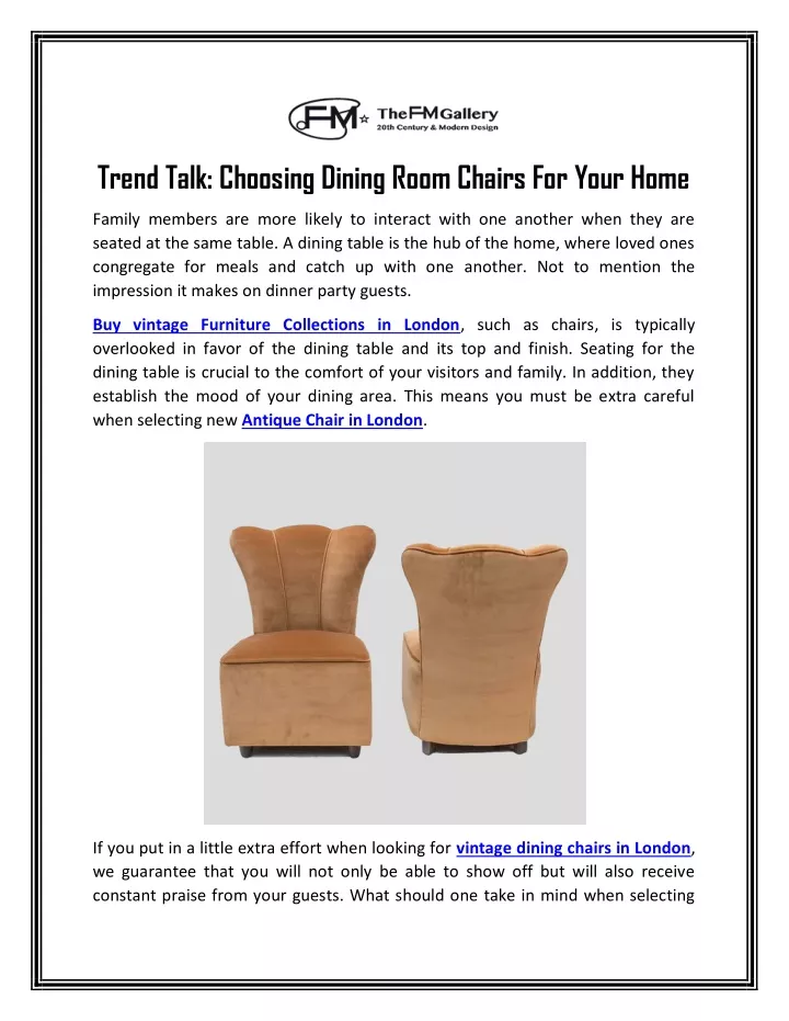 trend talk choosing dining room chairs for your