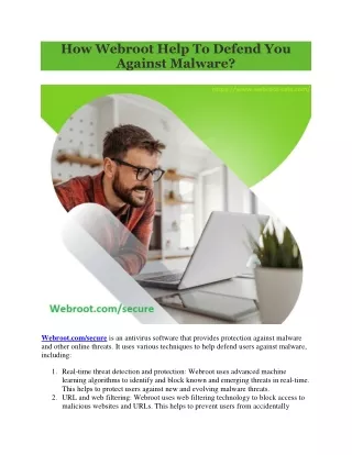 How Webroot Help To Defend You Against Malware?