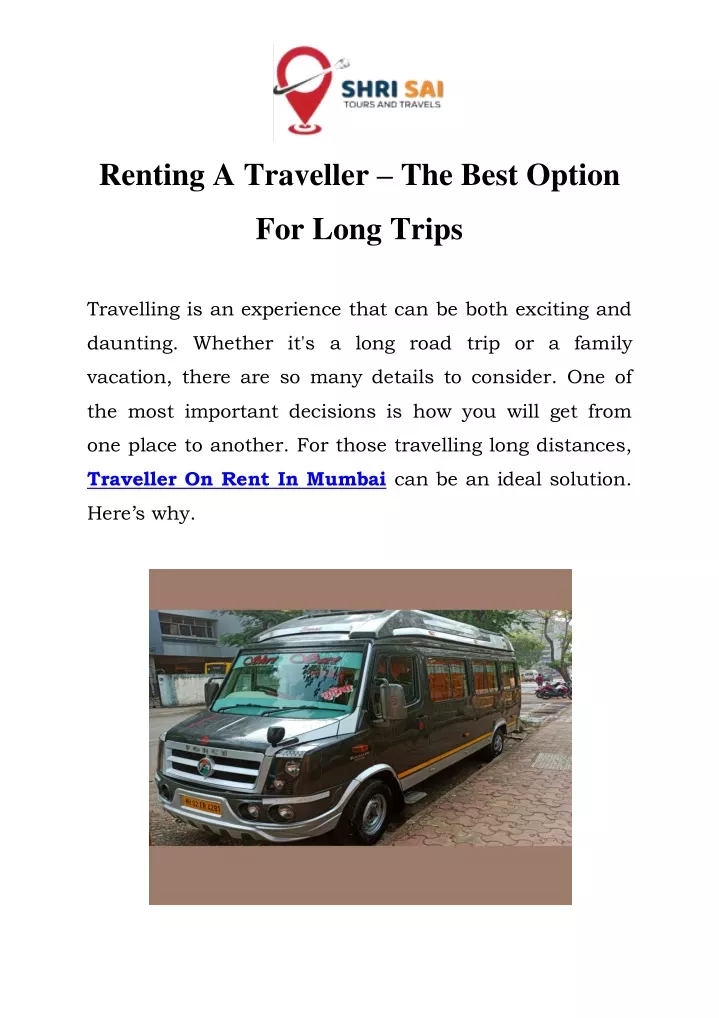 renting a traveller the best option