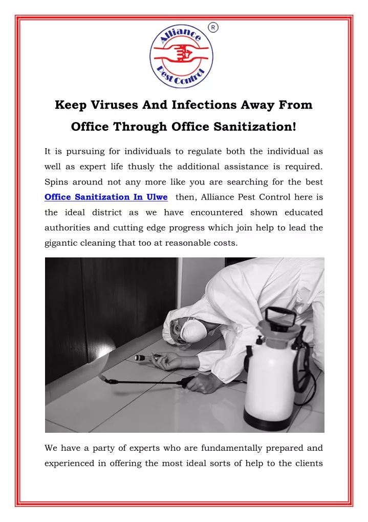 keep viruses and infections away from