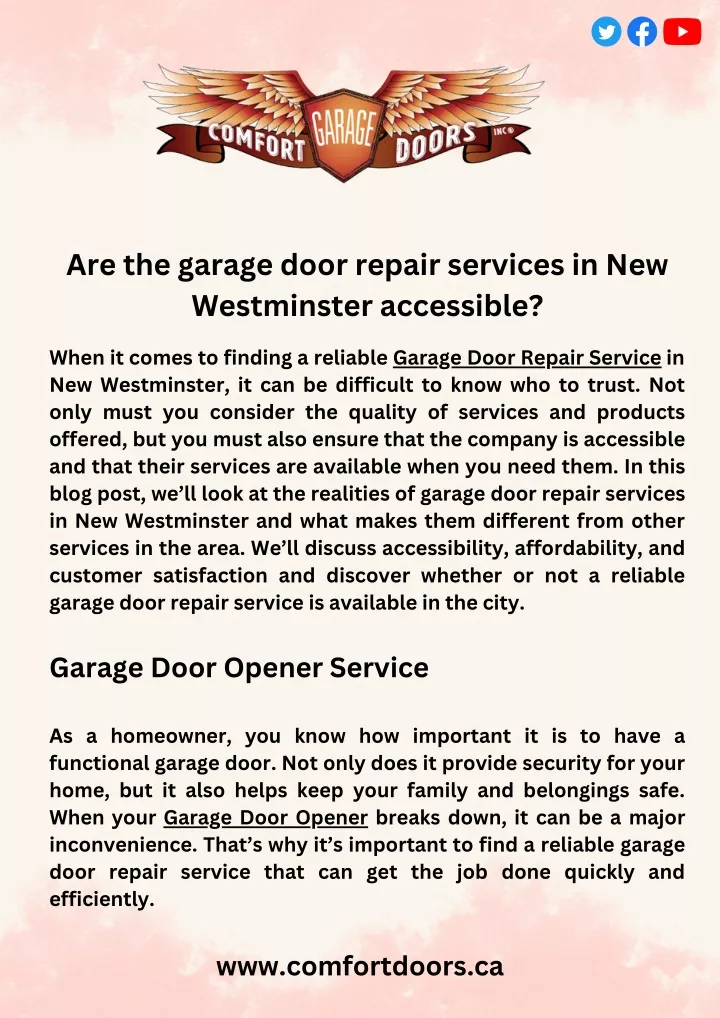 are the garage door repair services