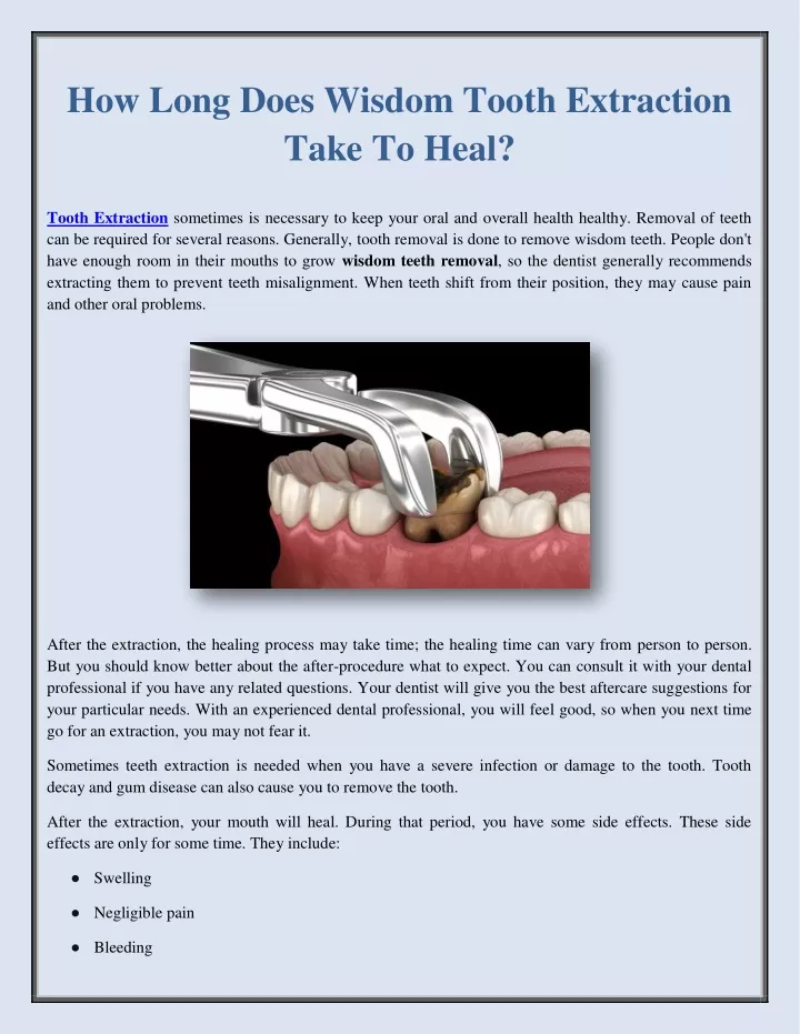 how long does wisdom tooth extraction take to heal