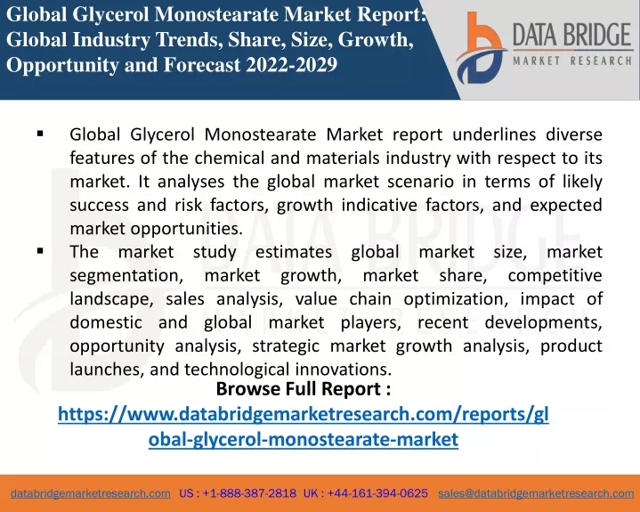 global glycerol monostearate market report global