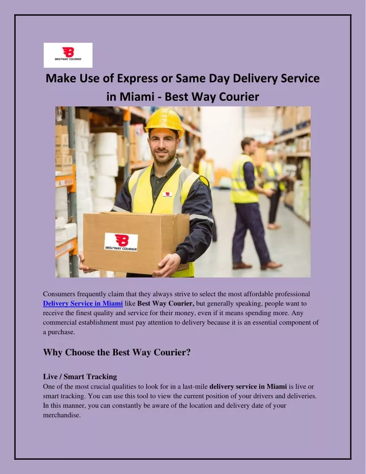 make use of express or same day delivery service